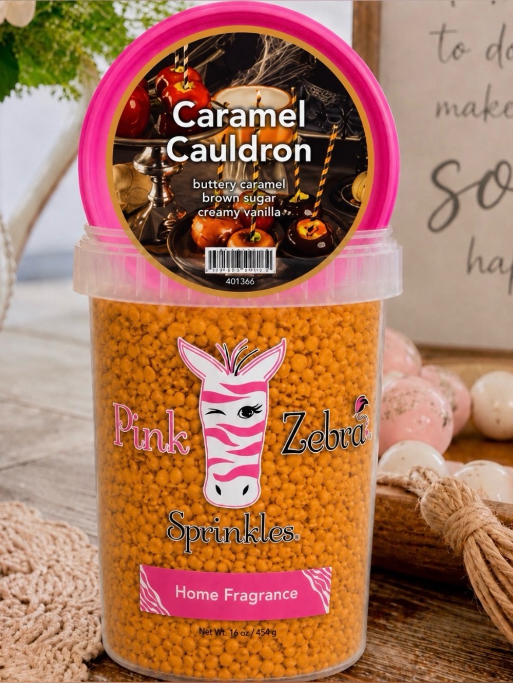 Pink Zebra Caramel Cauldron Home Fragrance Soy Wax Melts 3.75 oz Bag
